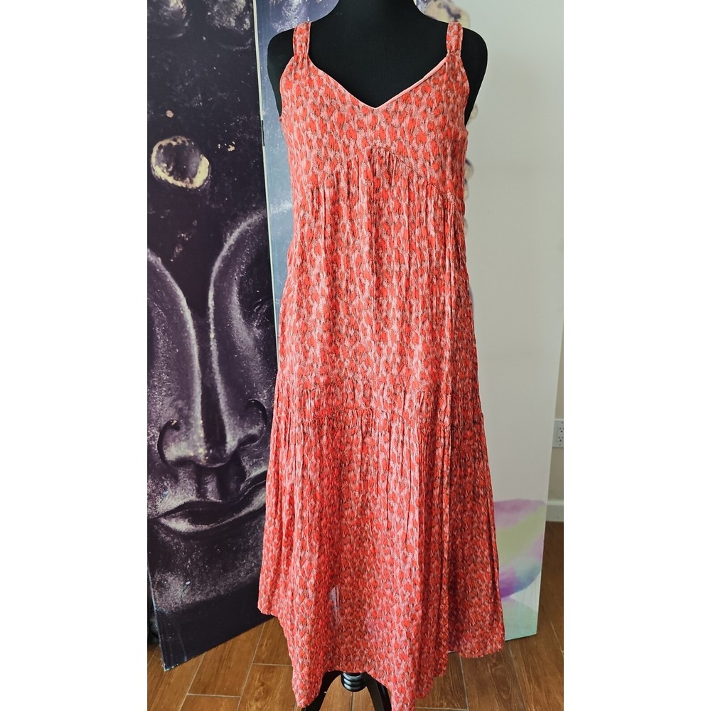 Joie Bondi Cotton Tiered Cottagecore JE6001PR Sleeveless Tea Rose S Maxi Dress‎